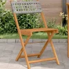 MAISON EXCLUSIVE - Chaises de bistrot lot de 2 gris bois massif d'acacia et rotin