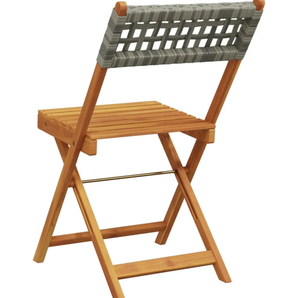 MAISON EXCLUSIVE - Chaises de bistrot lot de 2 gris bois massif d'acacia et rotin