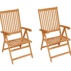 MAISON EXCLUSIVE - Chaises de jardin lot de 2 et coussins beige bois teck massif
