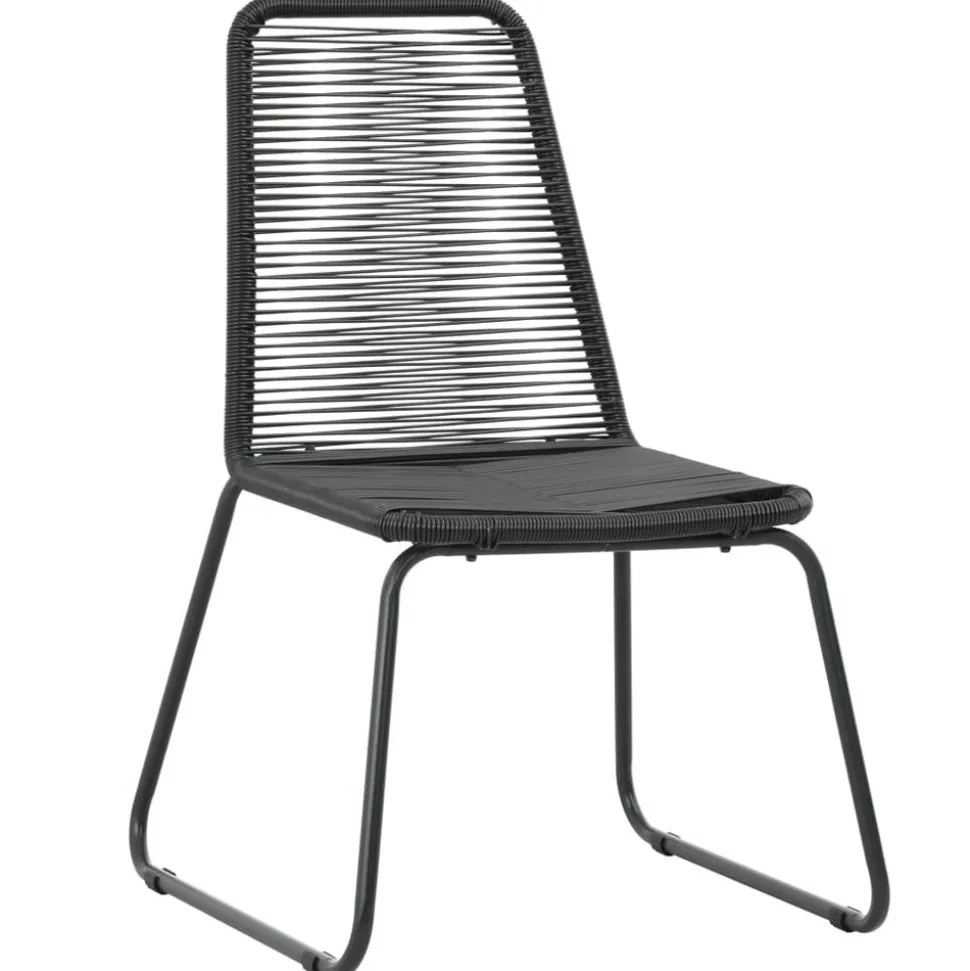 MAISON EXCLUSIVE - Chaises d'extérieur lot de 2 résine tressée noir