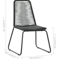 MAISON EXCLUSIVE - Chaises d'extérieur lot de 2 résine tressée noir