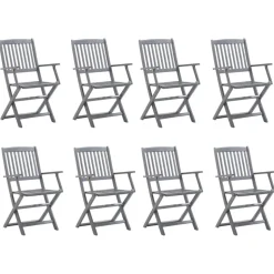 MAISON EXCLUSIVE - Chaises pliables d'extérieur lot de 8 bois d'acacia solide
