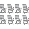 MAISON EXCLUSIVE - Chaises pliables d'extérieur lot de 8 et coussins bois d'acacia