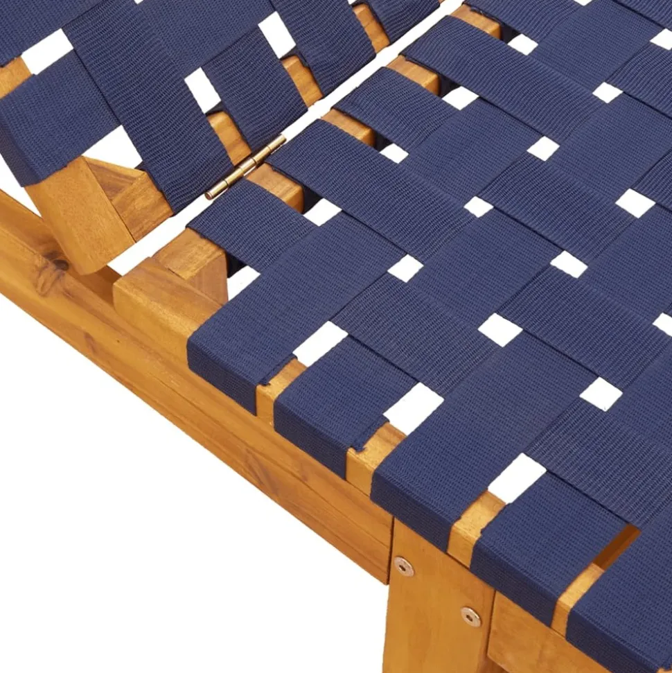 MAISON EXCLUSIVE - Chaises longues bleu foncé bois d'acacia solide et tissu