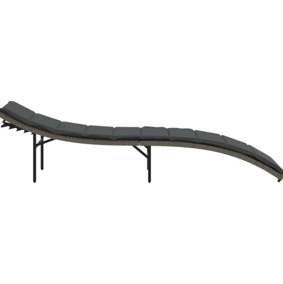 MAISON EXCLUSIVE - Chaises longues lot de 2 avec coussins gris résine tressée
