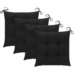 MAISON EXCLUSIVE - Chaises de jardin empilables avec coussins lot de 4 teck solide