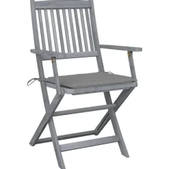 MAISON EXCLUSIVE - Chaises pliables d'extérieur lot de 2 et coussins bois d'acacia