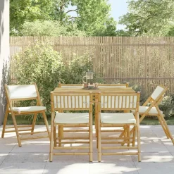 MAISON EXCLUSIVE - Chaises de bistro pliantes lot de 6 et coussins blanc crème