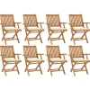 MAISON EXCLUSIVE - Chaises pliables de jardin avec coussins lot de 8 teck solide