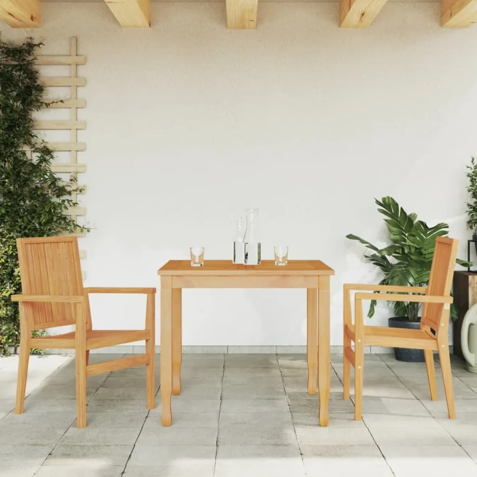 MAISON EXCLUSIVE - Chaises de jardin empilables lot de 2 56,5x57,5x91 cm bois teck