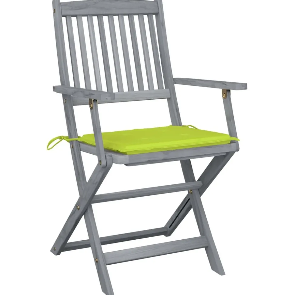 MAISON EXCLUSIVE - Chaises pliables d'extérieur lot de 2 et coussins bois d'acacia
