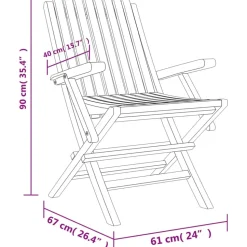 MAISON EXCLUSIVE - Chaises de jardin pliantes lot de 2 61x67x90cm bois massif teck