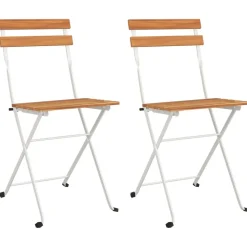 MAISON EXCLUSIVE - Chaises de bistrot pliantes lot de 2 bois d'acacia solide acier