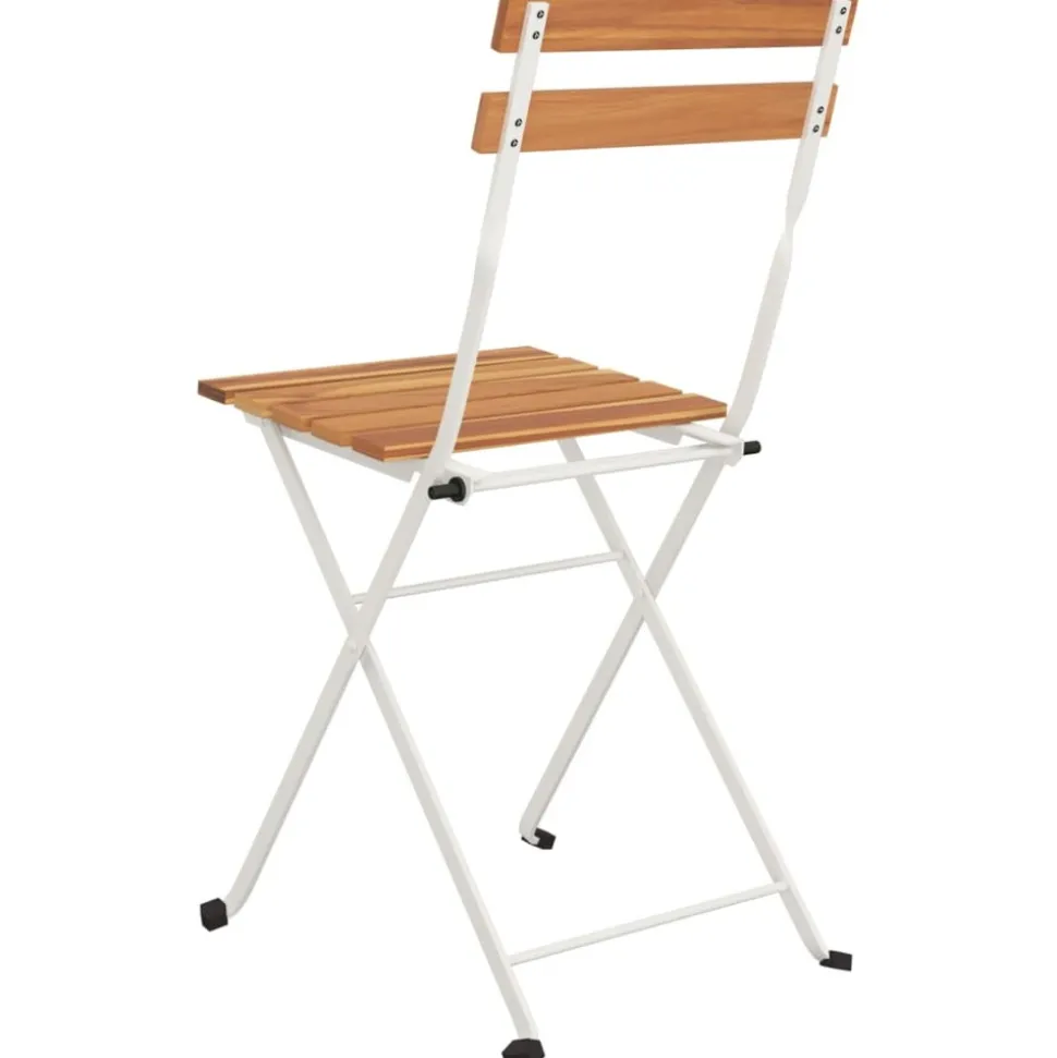 MAISON EXCLUSIVE - Chaises de bistrot pliantes lot de 2 bois d'acacia solide acier