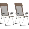 MAISON EXCLUSIVE - Chaises de camping pliables lot de 2 marron aluminium