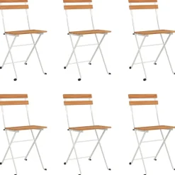 MAISON EXCLUSIVE - Chaises de bistrot pliantes lot de 6 bois d'acacia solide acier
