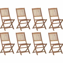 MAISON EXCLUSIVE - Chaises pliables d'extérieur et coussins lot de 8 bois d'acacia