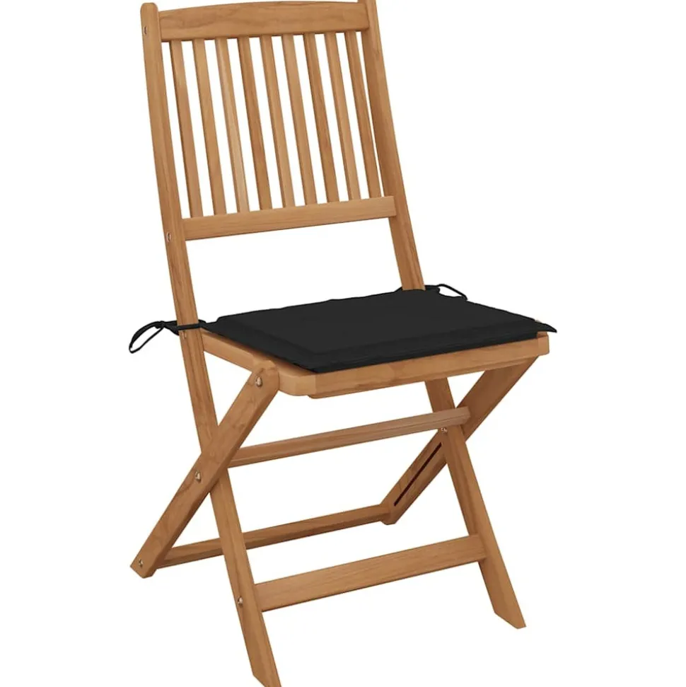 MAISON EXCLUSIVE - Chaises pliables d'extérieur et coussins lot de 8 bois d'acacia