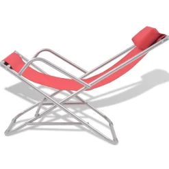 MAISON EXCLUSIVE - Chaises inclinables de terrasse lot de 2 acier rouge