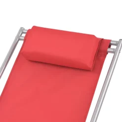 MAISON EXCLUSIVE - Chaises inclinables de terrasse lot de 2 acier rouge