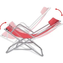 MAISON EXCLUSIVE - Chaises inclinables de terrasse lot de 2 acier rouge