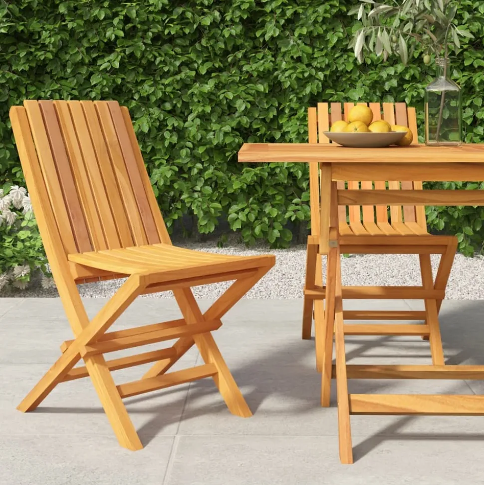 MAISON EXCLUSIVE - Chaises de jardin pliantes lot de 2 47x47x89cm bois massif teck
