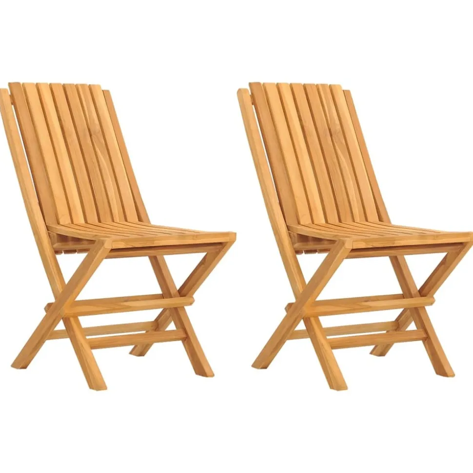 MAISON EXCLUSIVE - Chaises de jardin pliantes lot de 2 47x47x89cm bois massif teck