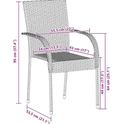 MAISON EXCLUSIVE - Chaises empilables d'extérieur lot de 6 résine tressée marron