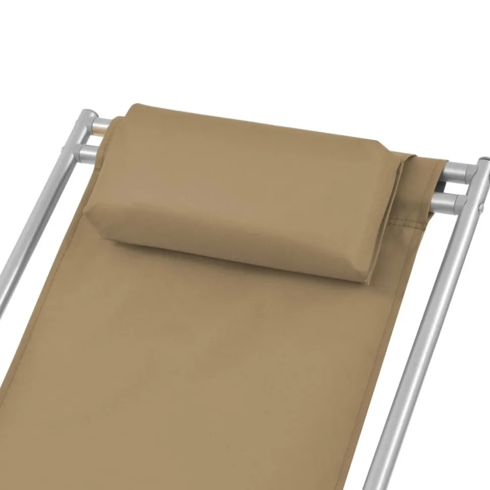 MAISON EXCLUSIVE - Chaises inclinables de terrasse lot de2 acier taupe