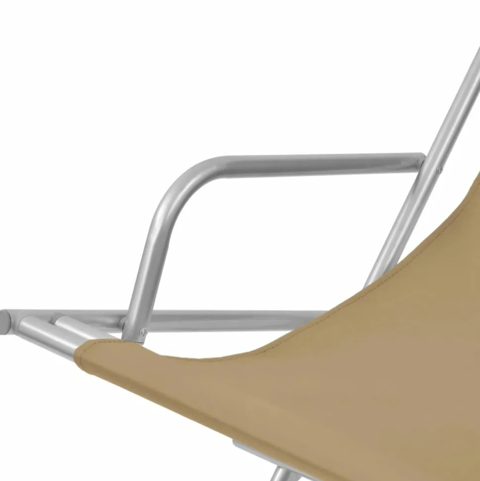 MAISON EXCLUSIVE - Chaises inclinables de terrasse lot de2 acier taupe