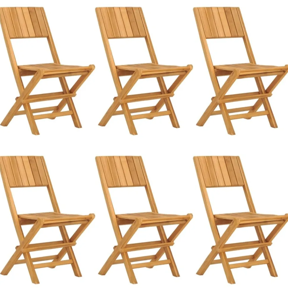 MAISON EXCLUSIVE - Chaises de jardin pliantes lot de 6 47x61x90cm bois massif teck