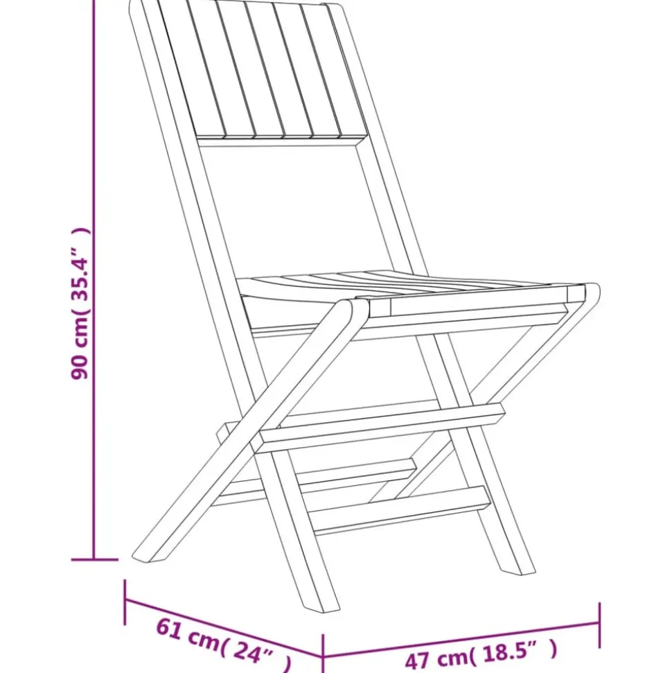 MAISON EXCLUSIVE - Chaises de jardin pliantes lot de 6 47x61x90cm bois massif teck