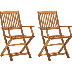 MAISON EXCLUSIVE - Chaises pliables d'extérieur lot de 2 bois d'acacia solide