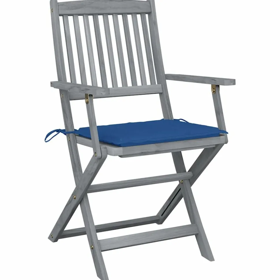 MAISON EXCLUSIVE - Chaises pliables d'extérieur lot de 4 et coussins bois d'acacia