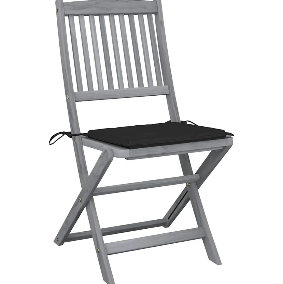 MAISON EXCLUSIVE - Chaises pliables d'extérieur lot de 2 et coussins bois d'acacia