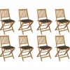 MAISON EXCLUSIVE - Chaises pliables d'extérieur et coussins lot de 8 bois d'acacia
