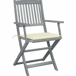 MAISON EXCLUSIVE - Chaises pliables d'extérieur lot de 6 et coussins bois d'acacia