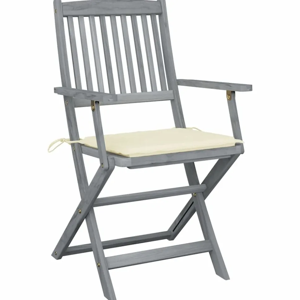 MAISON EXCLUSIVE - Chaises pliables d'extérieur lot de 6 et coussins bois d'acacia