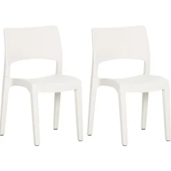 MAISON EXCLUSIVE - Chaises de jardin lot de 2 blanc polypropylène