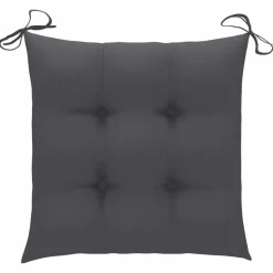 MAISON EXCLUSIVE - Chaises de jardin lot de 2 et coussins anthracite bois de teck