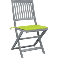 MAISON EXCLUSIVE - Chaises pliables d'extérieur lot de 2 et coussins bois d'acacia