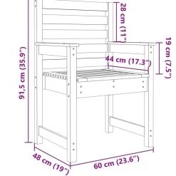 MAISON EXCLUSIVE - Chaises de jardin lot de 2 blanc 60x48x91 cm bois massif de pin