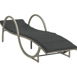 MAISON EXCLUSIVE - Chaises longues lot de 2 avec table gris clair résine tressée