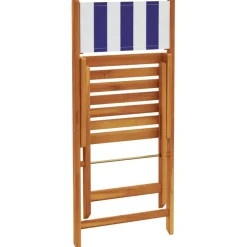 MAISON EXCLUSIVE - Chaises de bistrot lot de 2 bleu/blanc bois acacia massif tissu
