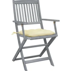MAISON EXCLUSIVE - Chaises pliables d'extérieur lot de 2 et coussins bois d'acacia