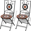 MAISON EXCLUSIVE - Chaises pliables de bistro 2 pcs céramique terre cuite et blanc