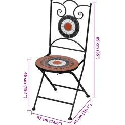 MAISON EXCLUSIVE - Chaises pliables de bistro 2 pcs céramique terre cuite et blanc