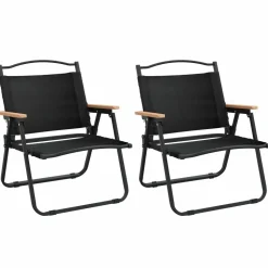 MAISON EXCLUSIVE - Chaises de camping lot de 2 noir 54x43x59 cm tissu oxford