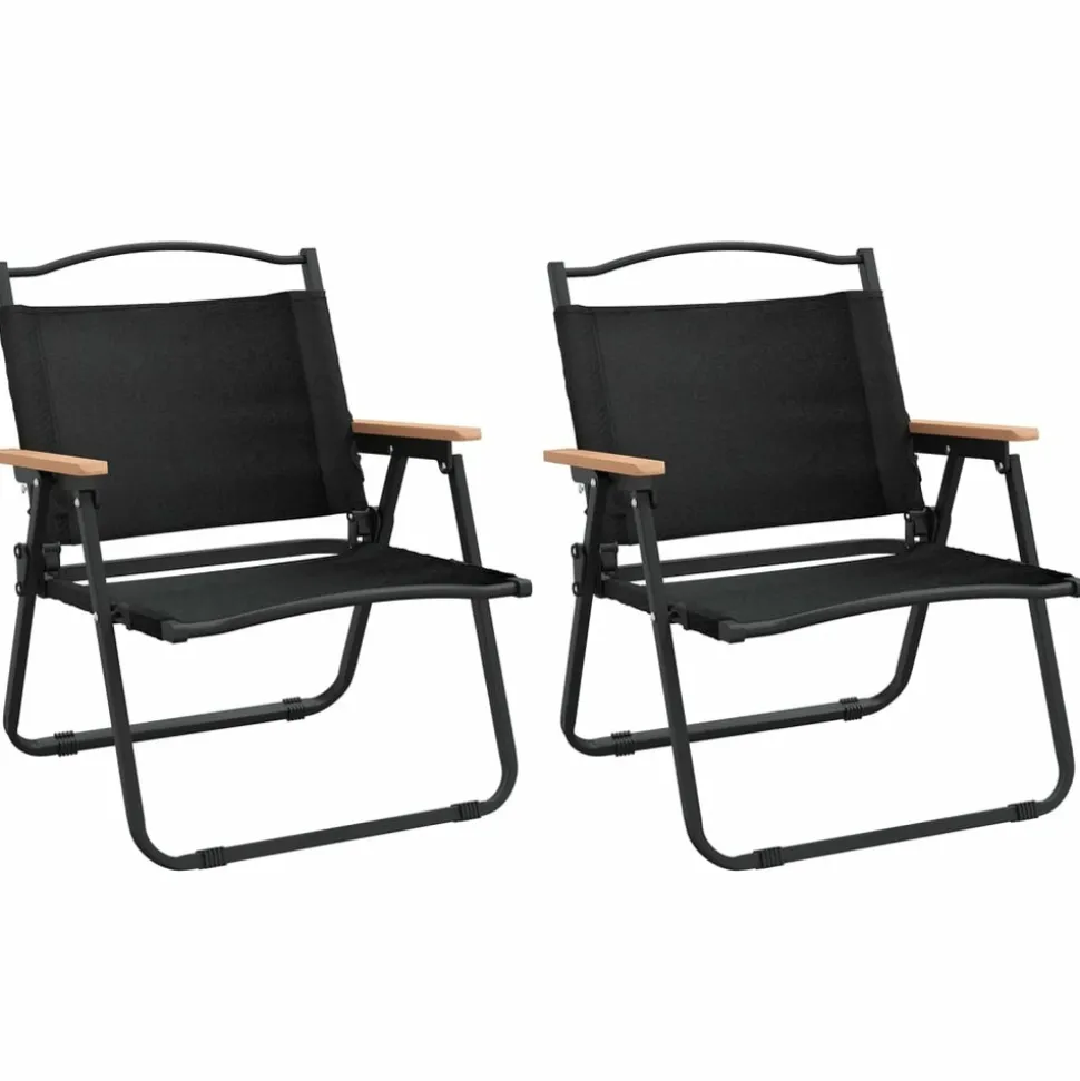 MAISON EXCLUSIVE - Chaises de camping lot de 2 noir 54x43x59 cm tissu oxford