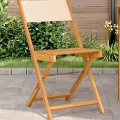 MAISON EXCLUSIVE - Chaises de bistrot lot de 2 beige bois d'acacia massif et tissu
